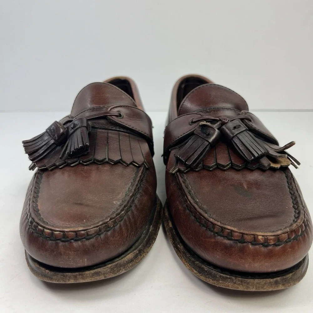 Allen Edmonds Enfield Brown Leather Kiltie Tassel Loafers Slip On Size 8.5D